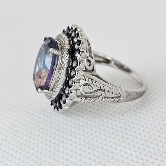 Beautiful Mystic Topaz & Tanzanite Ring in Sterling Silver Size 8! - Picture 5 of 9